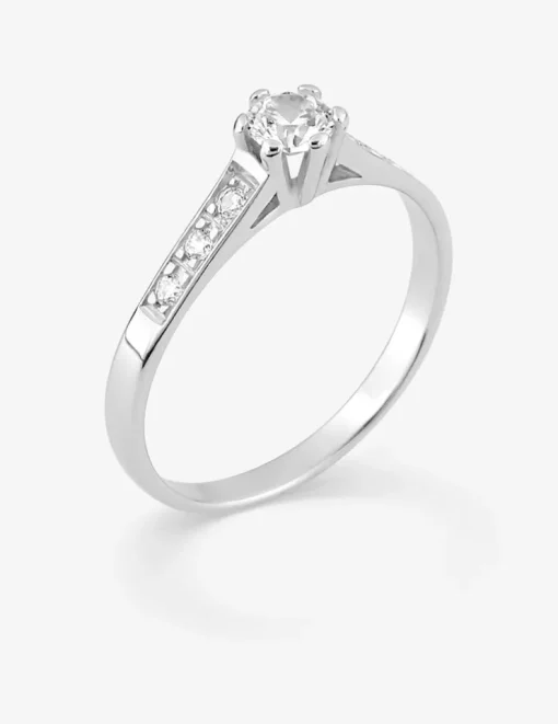 Bague en argent 925‰ rhodié et oxydes de zirconium SO OR