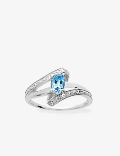 Bague en argent avec oxyde de zirconium bleu SO OR