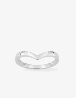 Bague en argent gris rhodié 925‰ en v SO OR