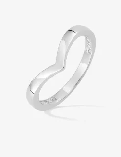 Bague en argent gris rhodié 925‰ en v SO OR