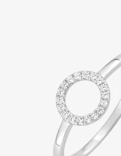 Bague en argent gris rhodié 925‰ motif cercle oxyde blanc SO OR