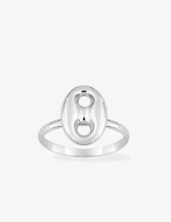Bague en argent gris rhodié 925‰ style maille grain de café SO OR