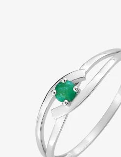 Bague en or 375 ‰ blanc émeraude SO OR