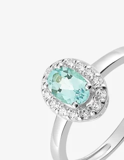 Bague en or blanc 750 ‰ et aigue-marine SO OR