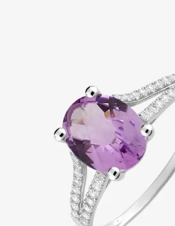 Bague en or blanc 750 ‰ et améthyste SO OR