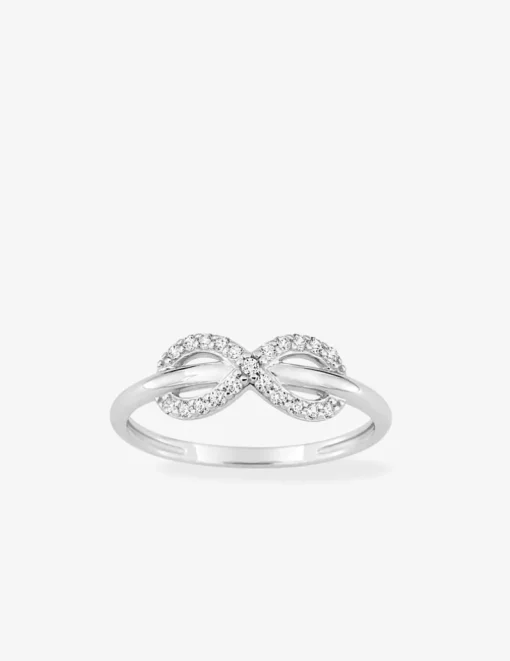 Bague en or blanc 750 ‰ et oxydes de zirconium SO OR