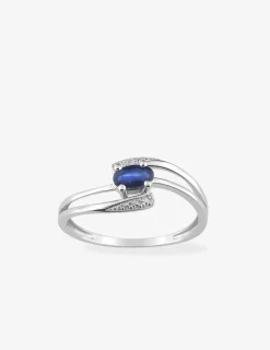 Bague en or blanc 750 ‰ et saphir SO OR