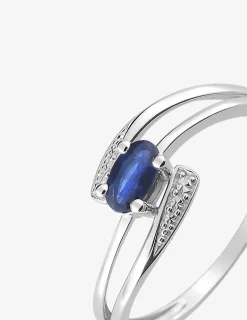 Bague en or blanc 750 ‰ et saphir SO OR