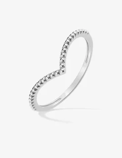 Bague en or blanc 375 ‰, motif triangulaire SO OR