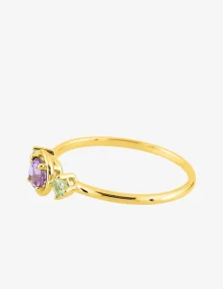Bague en or jaune 750 ‰, améthyste et péridot SO OR