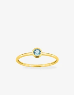 Bague en or jaune 375 ‰ avec topaze bleue SO OR