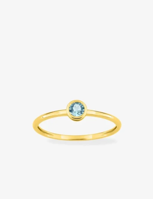 Bague en or jaune 375 ‰ avec topaze bleue SO OR