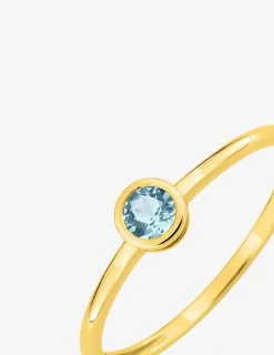 Bague en or jaune 375 ‰ avec topaze bleue SO OR