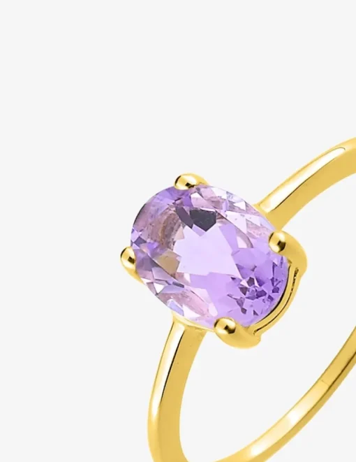 Bague en or jaune 750 ‰ avec améthyste SO OR