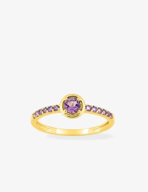 Bague en or jaune 750 ‰ et améthyste SO OR
