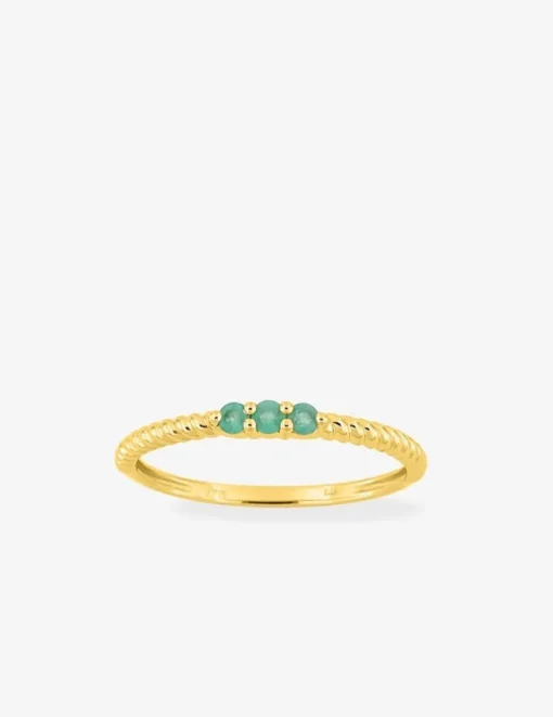 Bague en or jaune 750 ‰ et émeraude SO OR