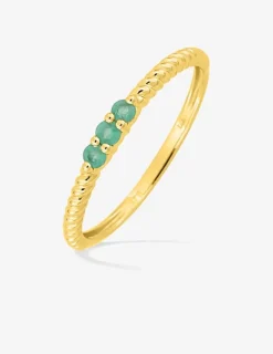 Bague en or jaune 750 ‰ et émeraude SO OR