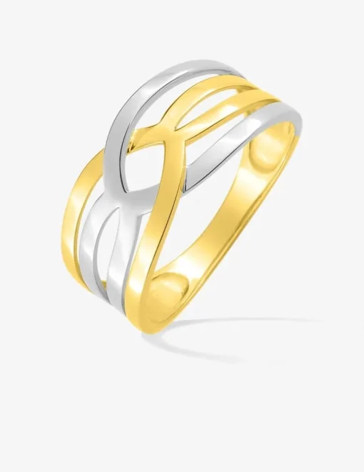 Bague en or jaune 750 ‰ et rhodium SO OR