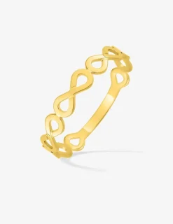 Bague en or jaune 375 ‰ motifs infinis SO OR