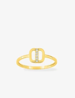 Bague en or jaune 375 ‰, oxydes de zirconium SO OR