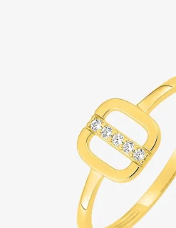 Bague en or jaune 375 ‰, oxydes de zirconium SO OR