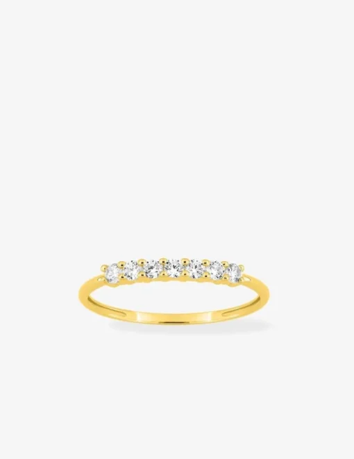Bague en or jaune 750 ‰, oxydes de zirconium SO OR