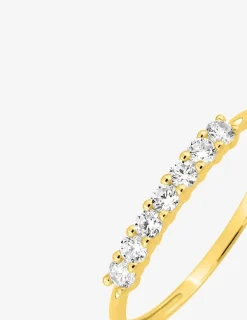 Bague en or jaune 750 ‰, oxydes de zirconium SO OR