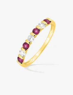 Bague en plaqué or avec oxydes de zirconium blancs et rouges SO OR