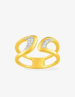 Bague en plaqué or avec oxydes de zirconium moderne SO OR