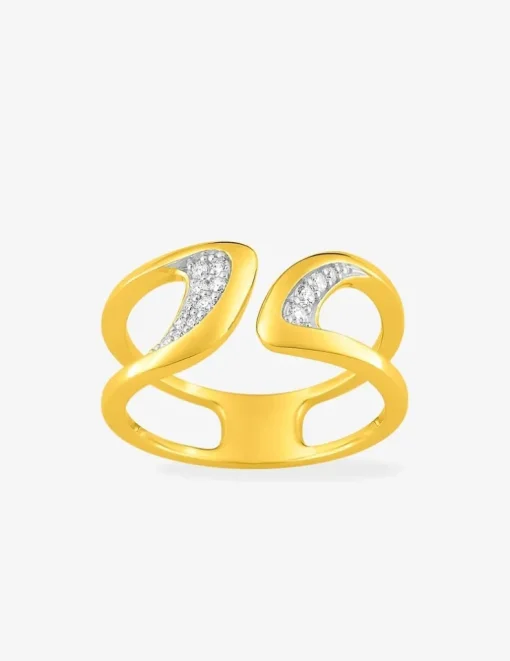 Bague en plaqué or avec oxydes de zirconium moderne SO OR