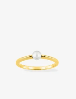 Bague en plaqué or avec perle d'imitation SO OR