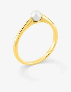 Bague en plaqué or avec perle d'imitation SO OR