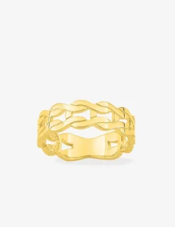 Bague en plaqué or design torsadé SO OR