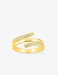 Bague en plaqué or et oxydes de zirconium SO OR