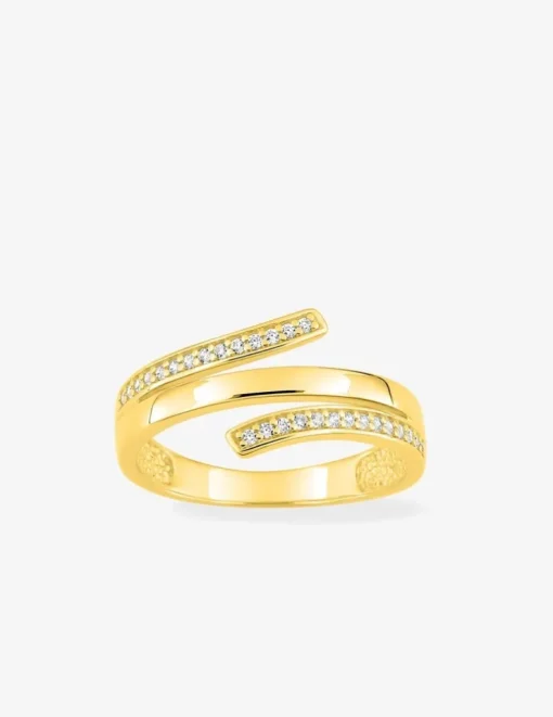Bague en plaqué or et oxydes de zirconium SO OR