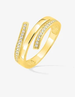 Bague en plaqué or et oxydes de zirconium SO OR