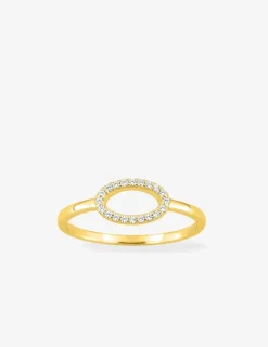 Bague en plaqué or et oxydes de zirconium motif "oval" SO OR