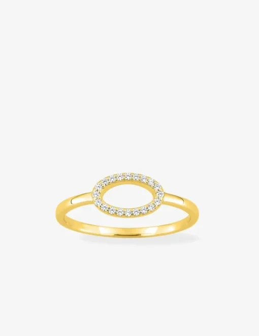 Bague en plaqué or et oxydes de zirconium motif "oval" SO OR