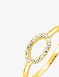 Bague en plaqué or et oxydes de zirconium motif "oval" SO OR