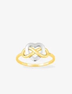 Bague en plaqué or et rhodium motif infini et cœur SO OR