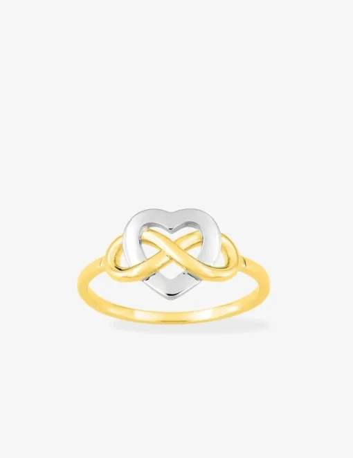 Bague en plaqué or et rhodium motif infini et cœur SO OR