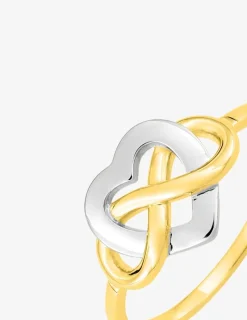 Bague en plaqué or et rhodium motif infini et cœur SO OR
