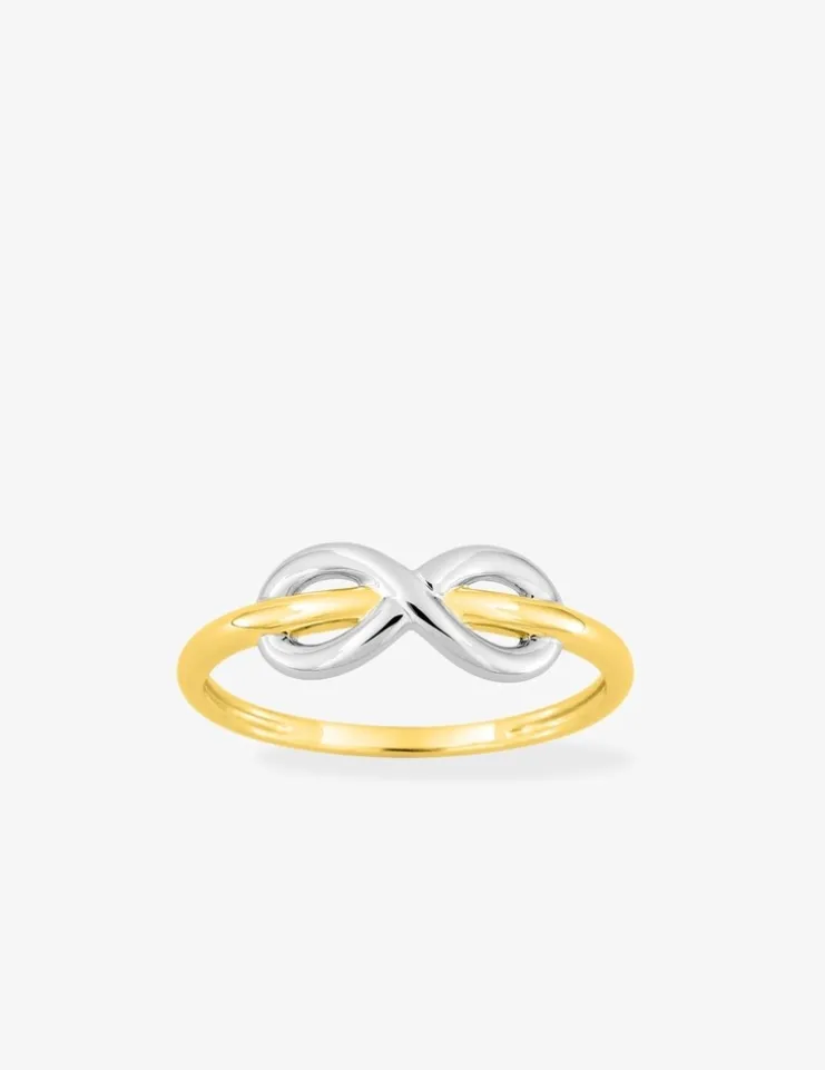 Bague en plaqué or et rhodium motif infini SO OR