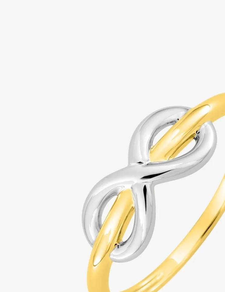 Bague en plaqué or et rhodium motif infini SO OR