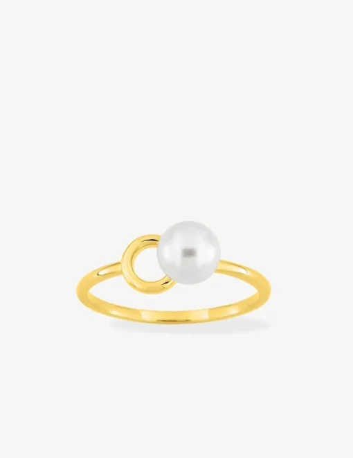 Bague en plaqué or, perle de culture d'eau douce SO OR