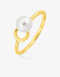 Bague en plaqué or, perle de culture d'eau douce SO OR