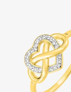 Bague en plaqué or rhodium et oxydes de zirconium motif "cœur" et "infini" SO OR