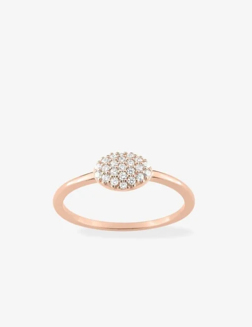 Bague en plaqué or rose serti d'oxydes de zirconium SO OR