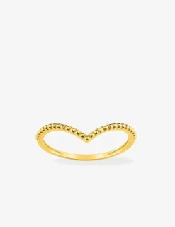 Bague en "v" entaillée en or jaune 375‰ SO OR