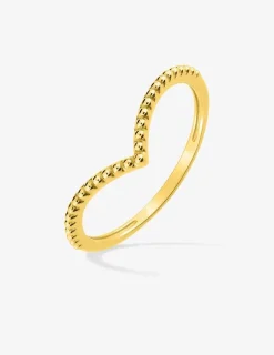 Bague en "v" entaillée en or jaune 375‰ SO OR
